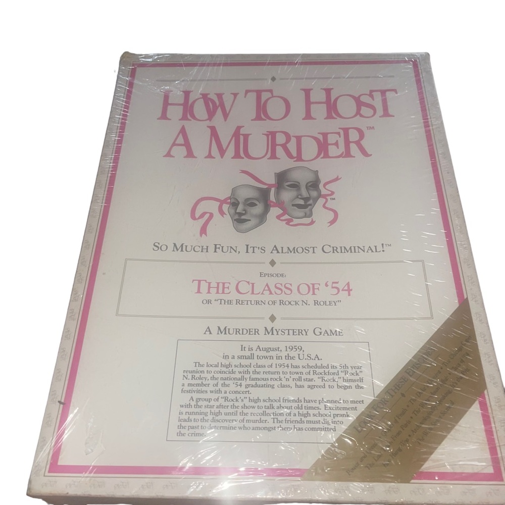 How To Host a Murder ‘The Class of '54’ Vintage Party Fun Game 1987.New Sealed